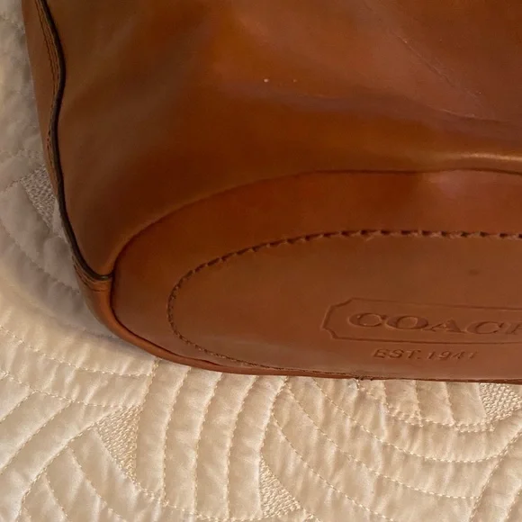Coach Brown Leather Bucket Hobo Bag - Picture 5 of 16